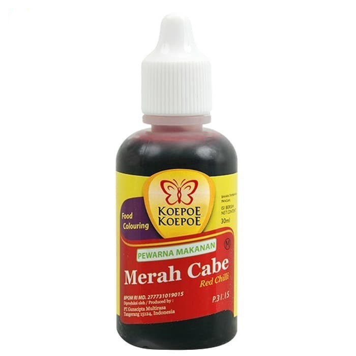 

Koepoe Pewarna Makanan Merah Cabe 30ml Koepoe-Koepoe Food Colouring Red Chili