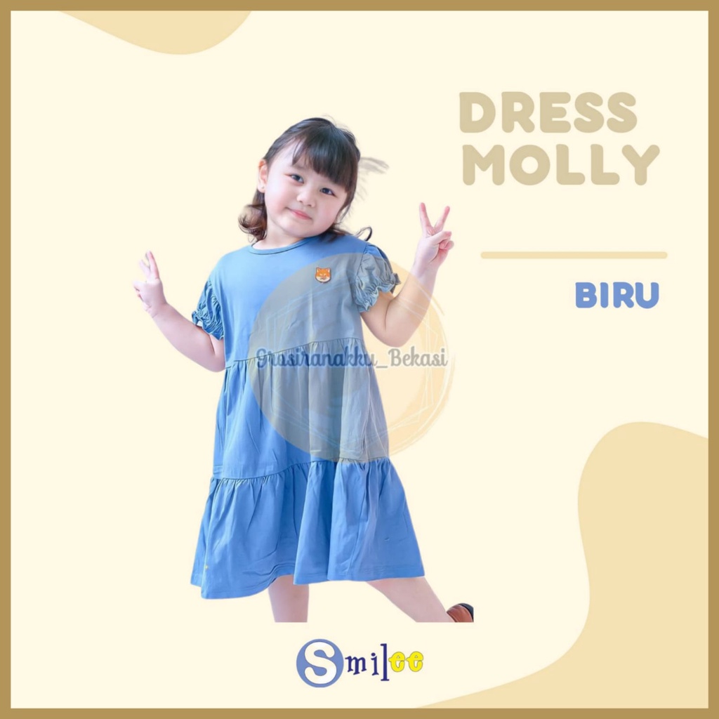 Dress Anak Smilee Molly Warna Biru Size 1-5Tahun