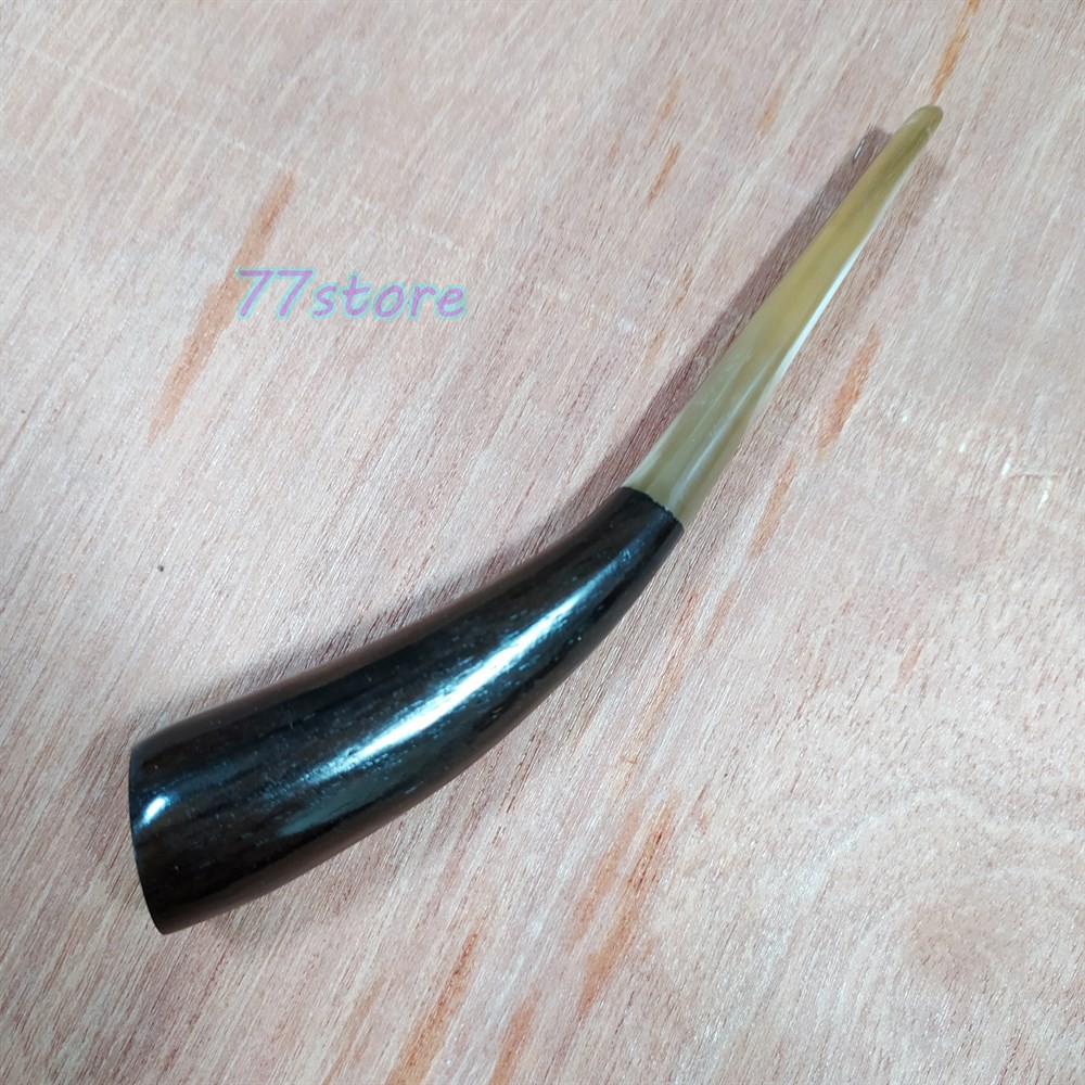 Pipa Rokok Tanduk sambung kayu sonokeling lengkung / once rokok tanduk kombinasi