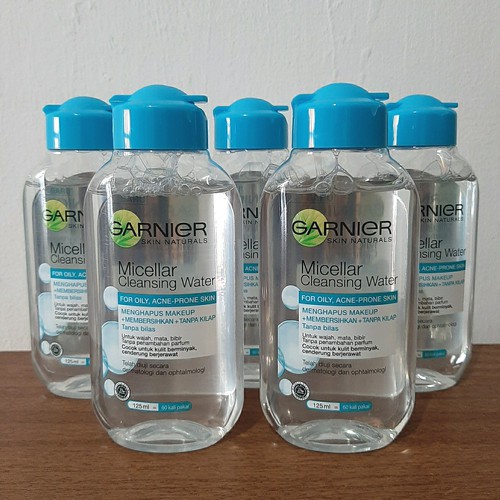 Garnier Micellar Water Blue Biru (Pembersih Wajah Berminyak/Berjerawat) - 125ml 400ml Micelar Kulit