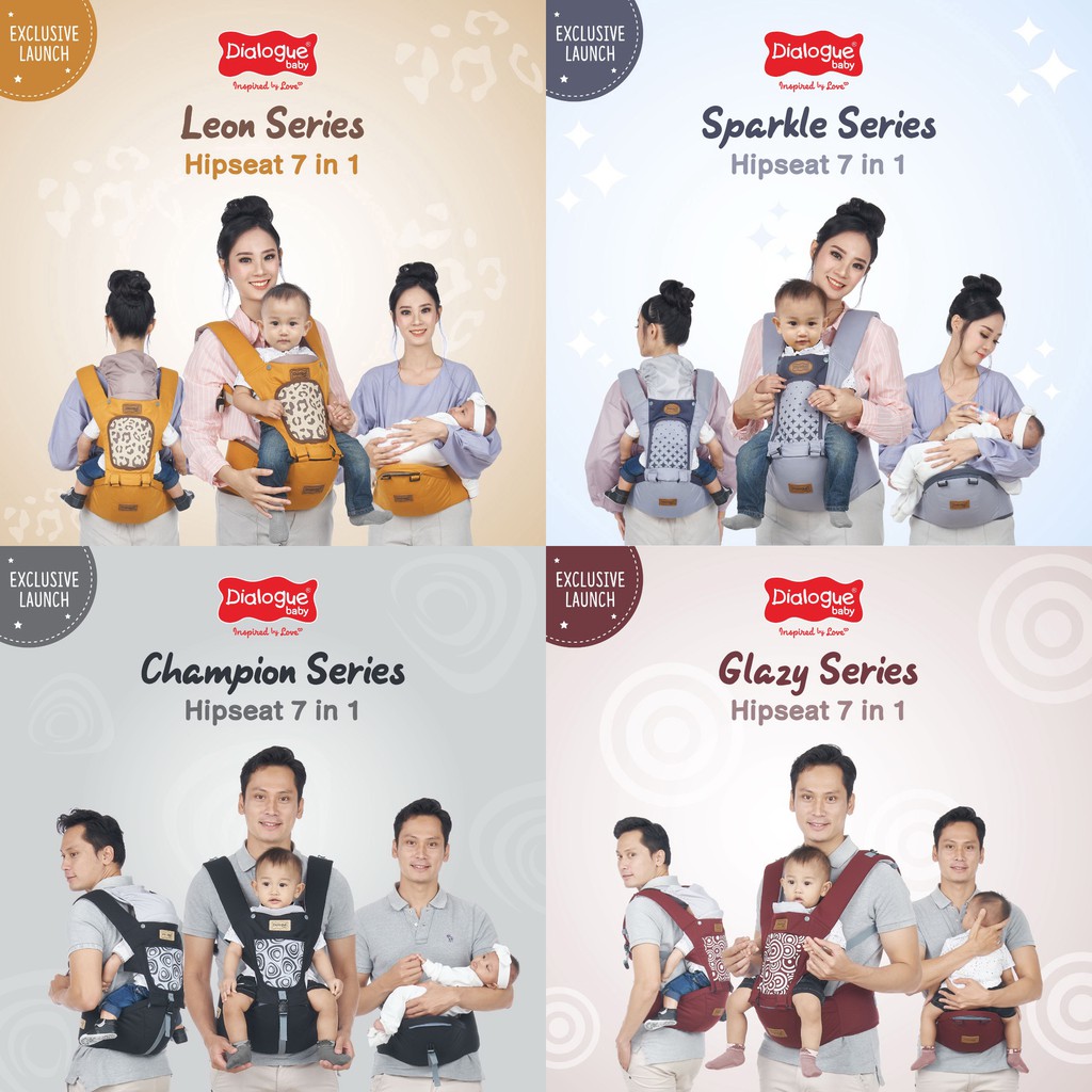 Dialogue Gendongan Bayi Depan Hipseat 7 Posisi Champion Glazy Sparkle Leon Series