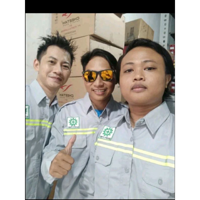 SERAGAM BAJU SAFETY CREM ABU ABU SCOTLIGHT HIJAU