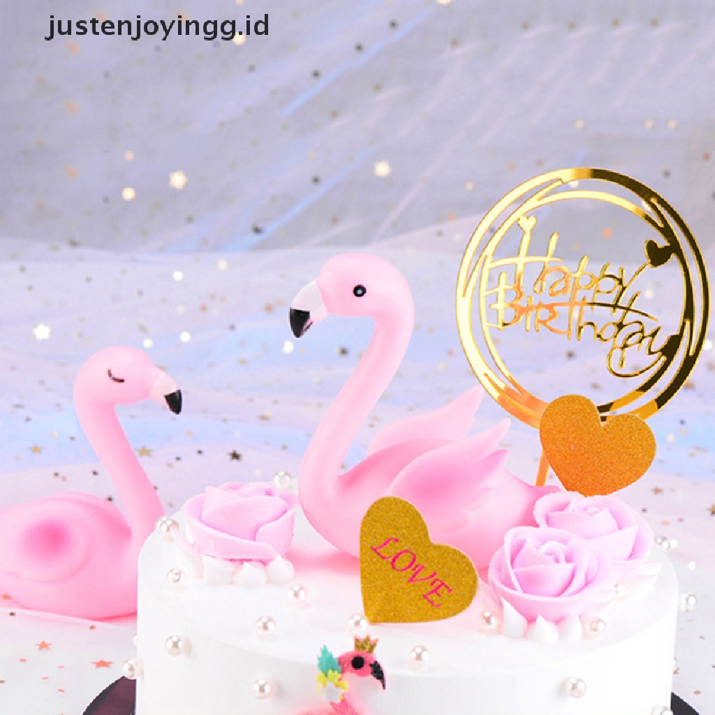 // justenjoyingg.id // Pink Flamingo Cake Topper Dessert Cupcake Decor Wedding Birthday Party Decor ~