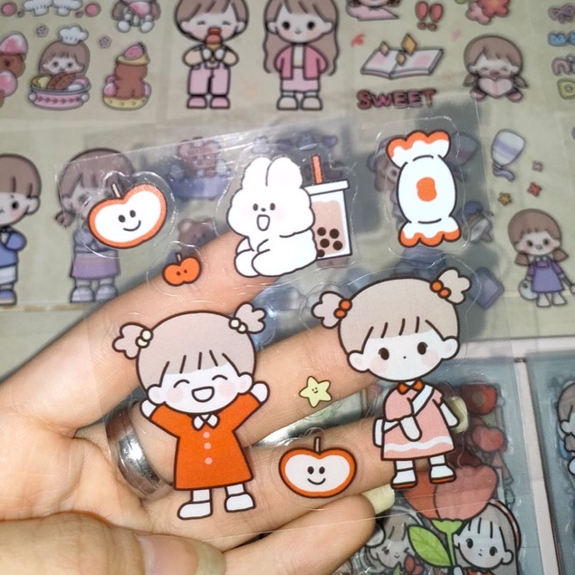 [littlecrab] Sticker 3d 2d Botol Minum Sticker Lucu Motif Unik Tambahan Stiker Tumblr Tempelan Lucu Imut Keren