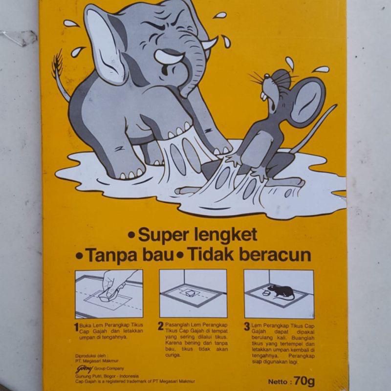 LEM TIKUS PAPAN Lem Trap Perangkap Tikus Siap Pakai 70gr Cap Gajah Super Lengket