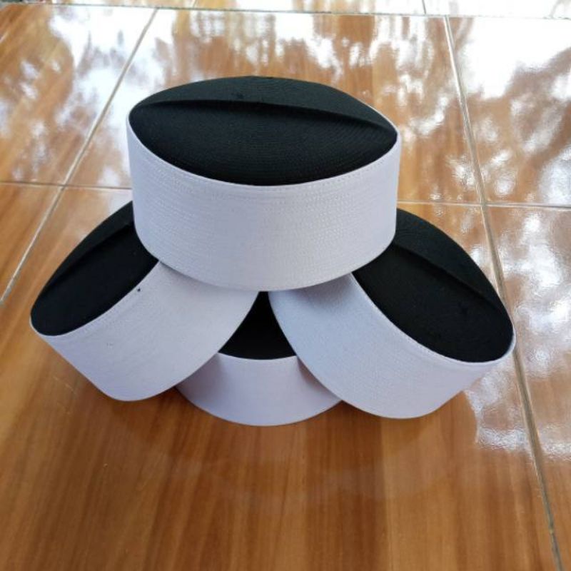 Peci Putih polos KALBUT HITAM PUTIH kwalitas super peci songkok dewasa