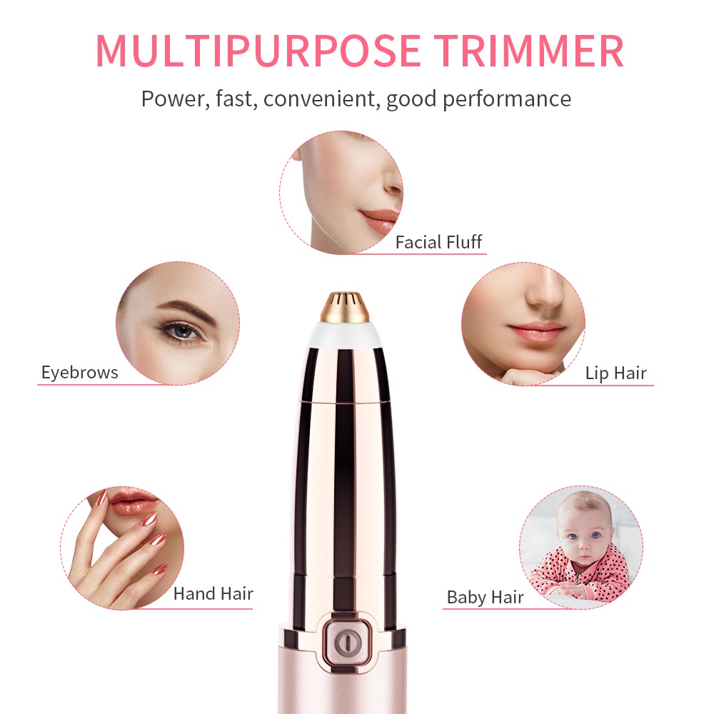 Alat Pencukur Alis Electric Portable Eyebrow Shaver - ALXMB03-0R - Rose Gold