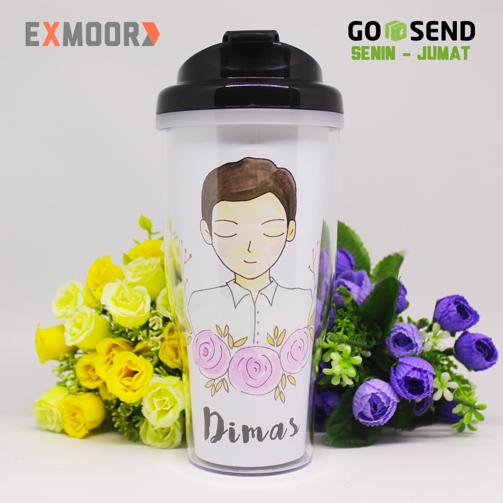 Tumbler Kado Ulang Tahun Doodle Laki-laki