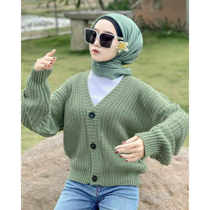Jual CARDIGAN CROP PREMIUM OVERSIZE (realpict) | Shopee Indonesia