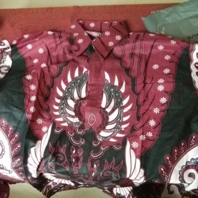 Distro Batik Hrb026 Kenongo Kemeja Tosca Panjang Pekalongan Padi Mlxl Sogan Tulis Halus Kemeja Batik