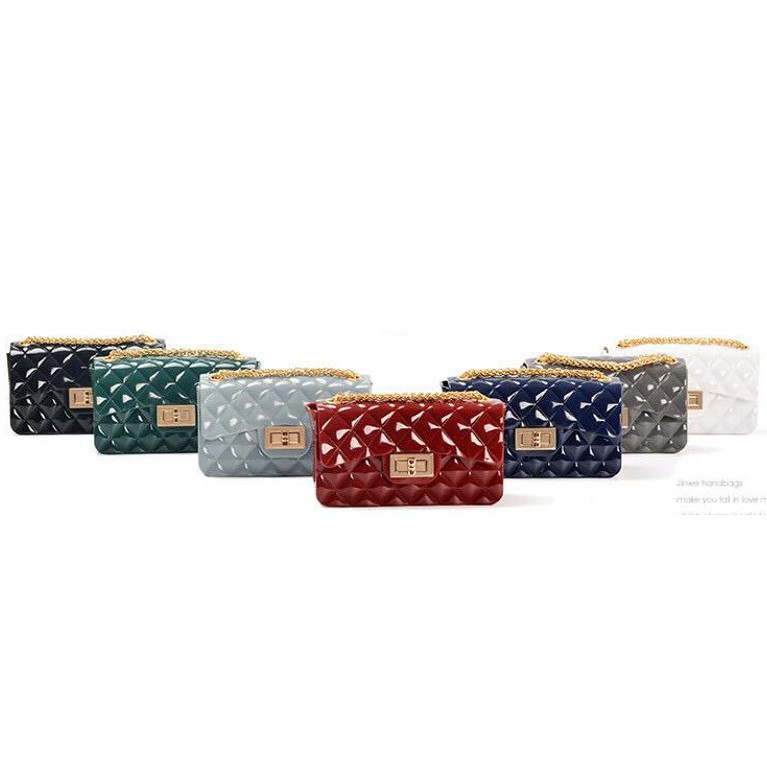 JELLY - Jelly Bag Glossy Rantai Gold / Jelly Bag Mini / Tas Wanita/ Tas Impor Batam