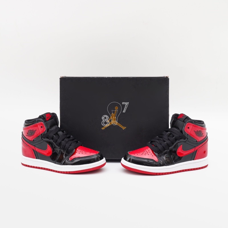 Air Jordan 1 High Patent Bred Kids