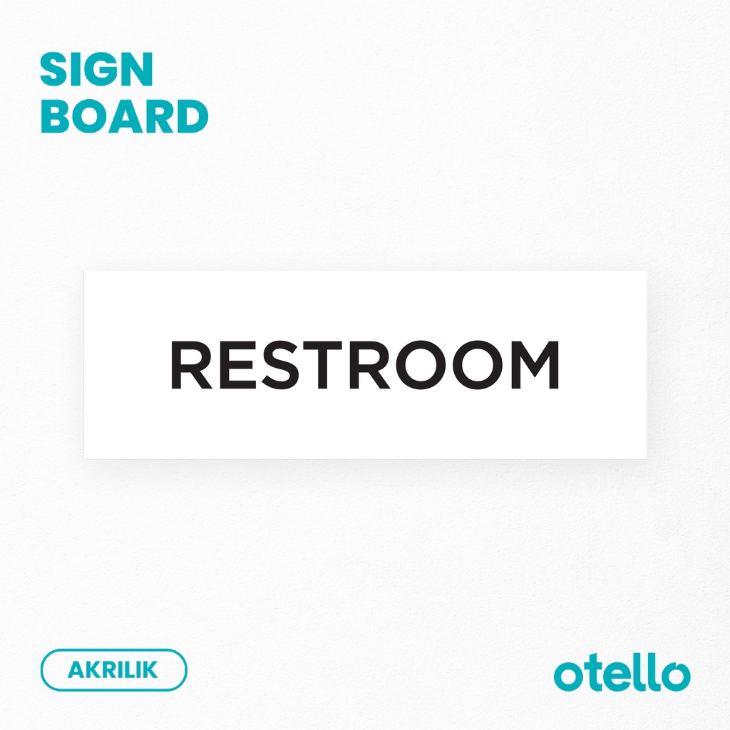 Restroom Sign Board Label Tempel Akrilik Print Papan Tulis Nama Ruang WC Toilet Petunjuk Rambu Ruangan Acrylic