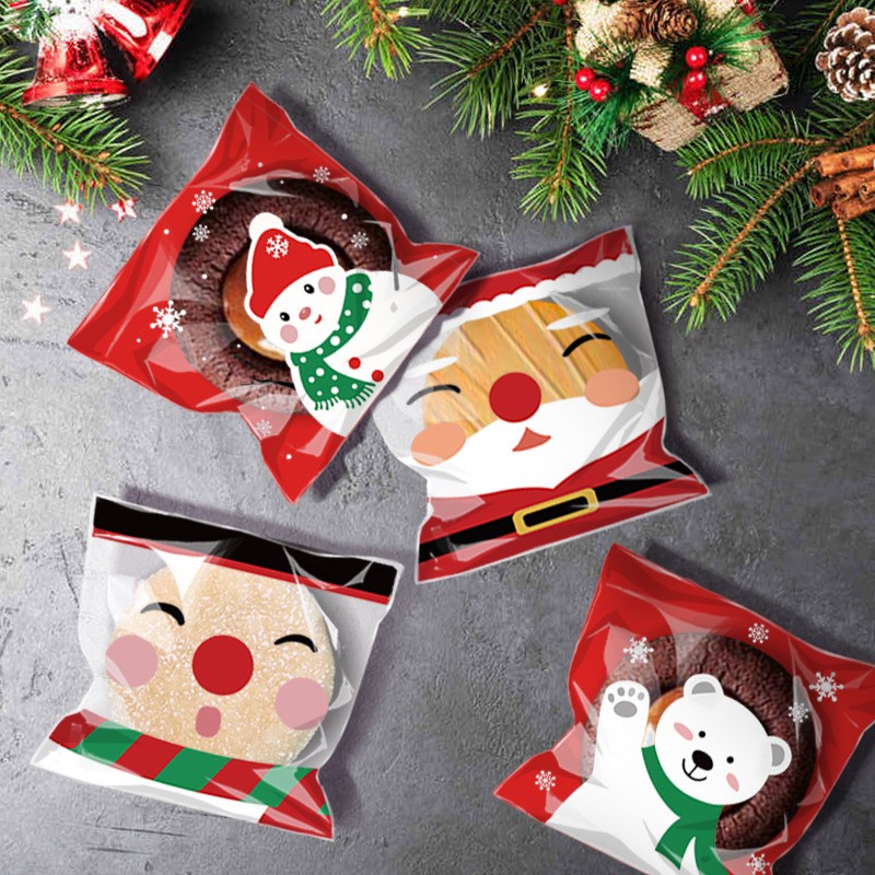 xmas cookie candy plastic bag 10x11cm / bungkus kue / permen / parcel