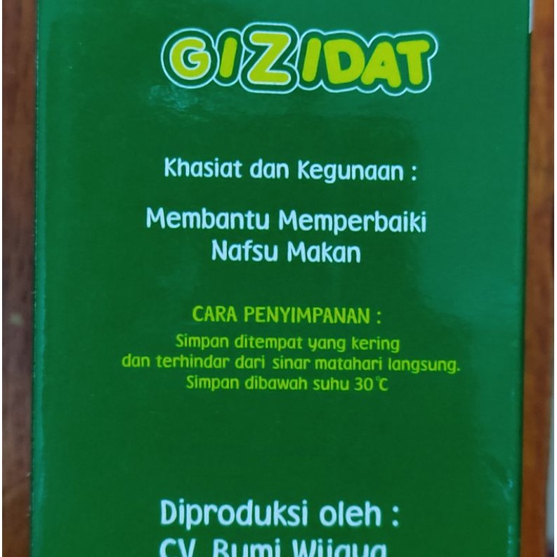 Vitamin Gizidat 130 ML / Penambah Nafsu Makan / Imun tubuh anak /  Nutrisi Anak