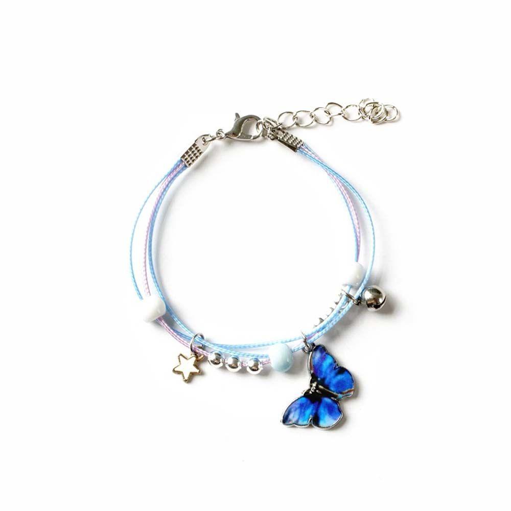 Mxbeauty Gelang Kupu Biru Pesona Menarik Wanita Pria Fashion Perhiasan Adjustable Lucky String