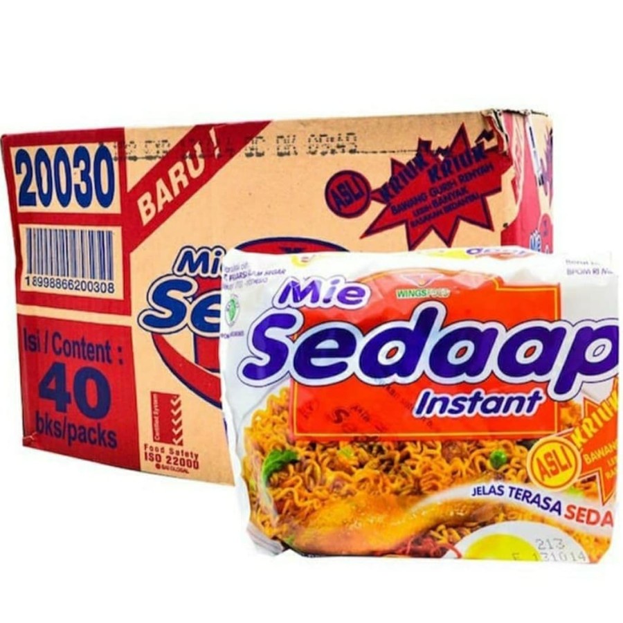 

Mie Sedap Mie Goreng Instan 40 Pcs x 91 Gr (1 Dus) Halal
