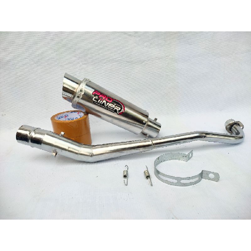 Knalpot Racing Pro liner FULL SET buat motor Supra / Jupiter Z / Revo / Astrea / Blade / Revo / Smas