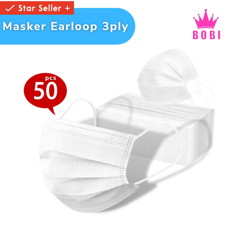 BIG SALE!!! MASKER 3PLY isi 50pcs / Variasi Warna / isi 50 pcs - 3 Variasi Warna