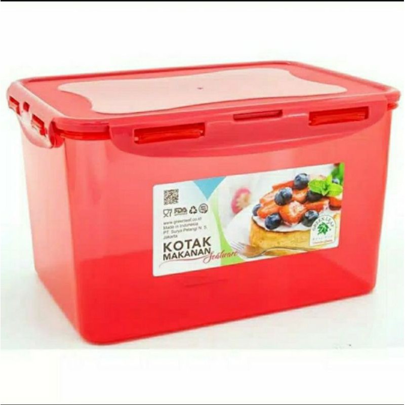 Kotak Makan Sealware 10 Liter Green Leaf 7268 Box Container Tempat Penyimpanan Makanan Sayur Daging