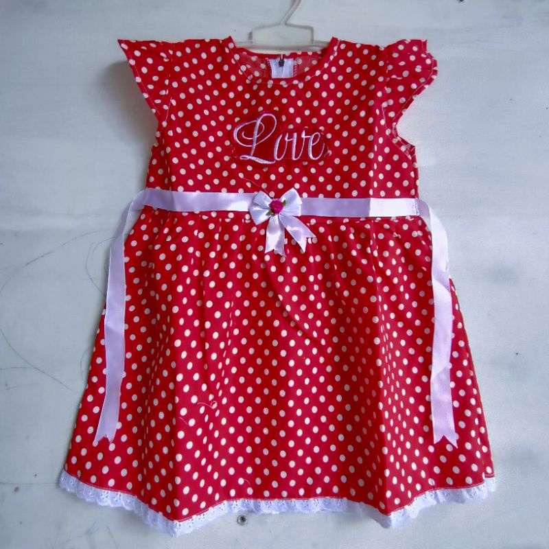 Dress Anak 1 2 tahun baju anak cewek perempuan motif polka Fatonah Shop Godong grobogan purwodadi lovapolka love polka lova polka