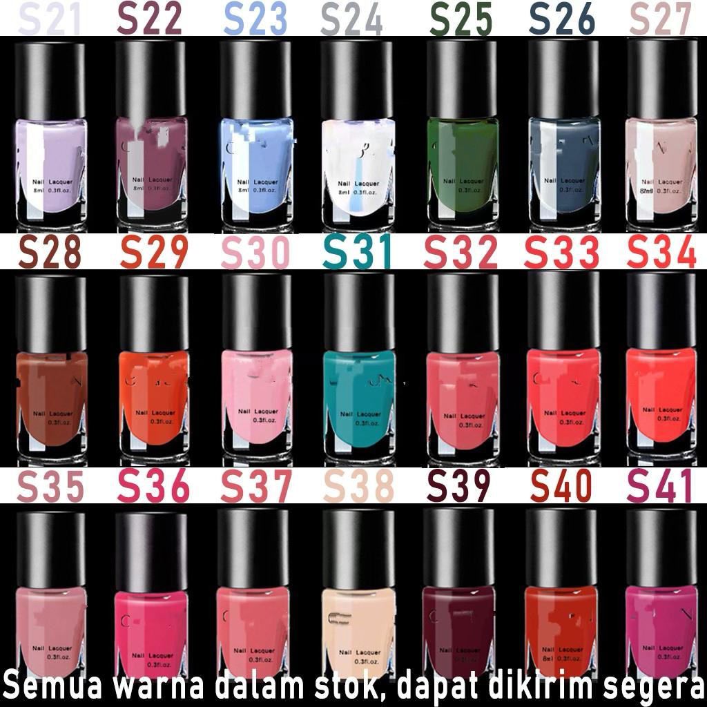 (1-20) KUTEK HALAL PEEL OFF MUSLIMAH WARNA LENGKAP 7ml kutek peel off water base nail polish