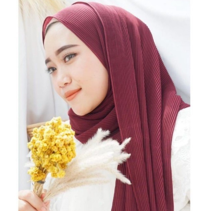 PASHMINA PLISKET FULL / KERUDUNG PASMINA FULL PLISKET BAHAN HYGET PREMIUM