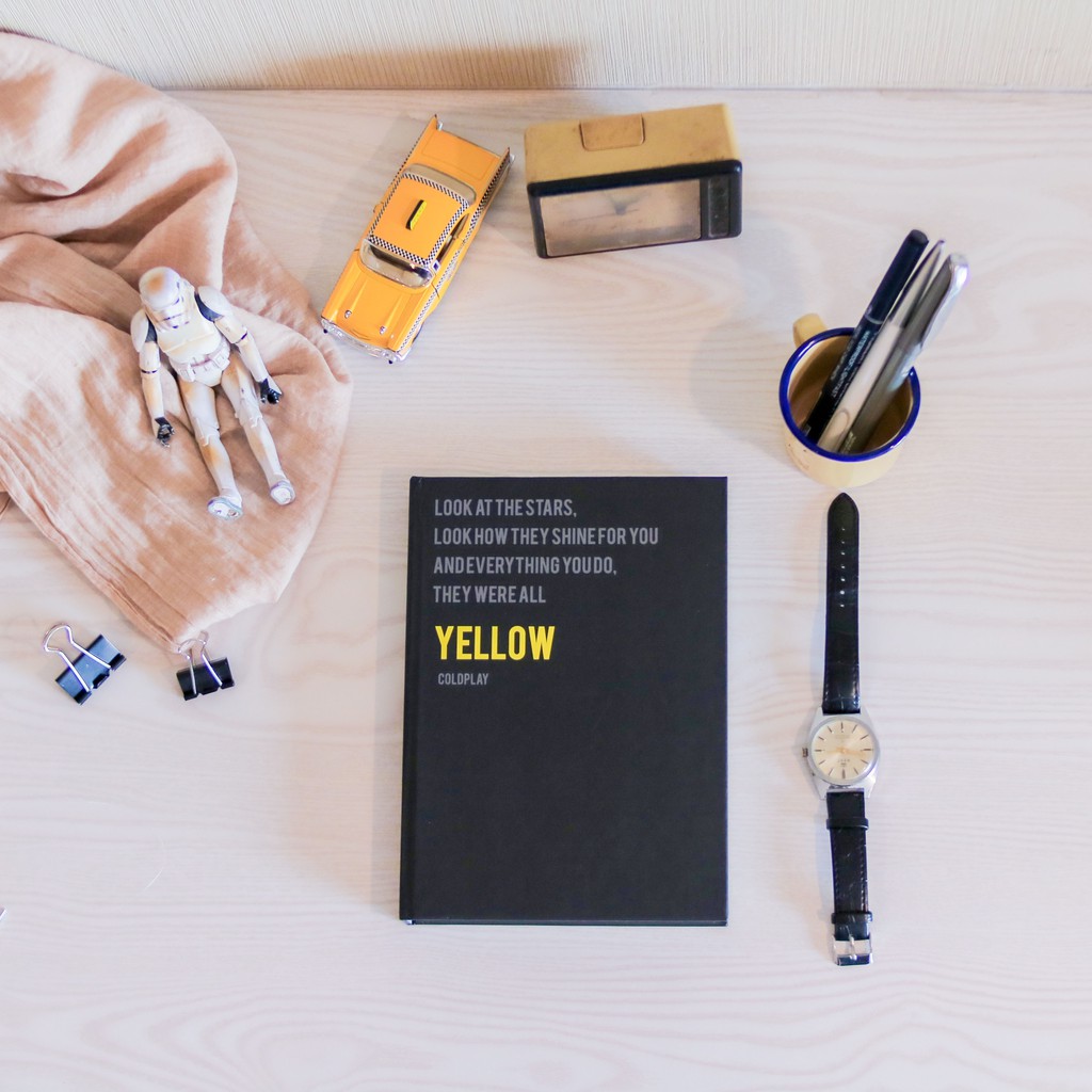 Notebook Agenda, Dotted, dan Polos Yellow Coldplay