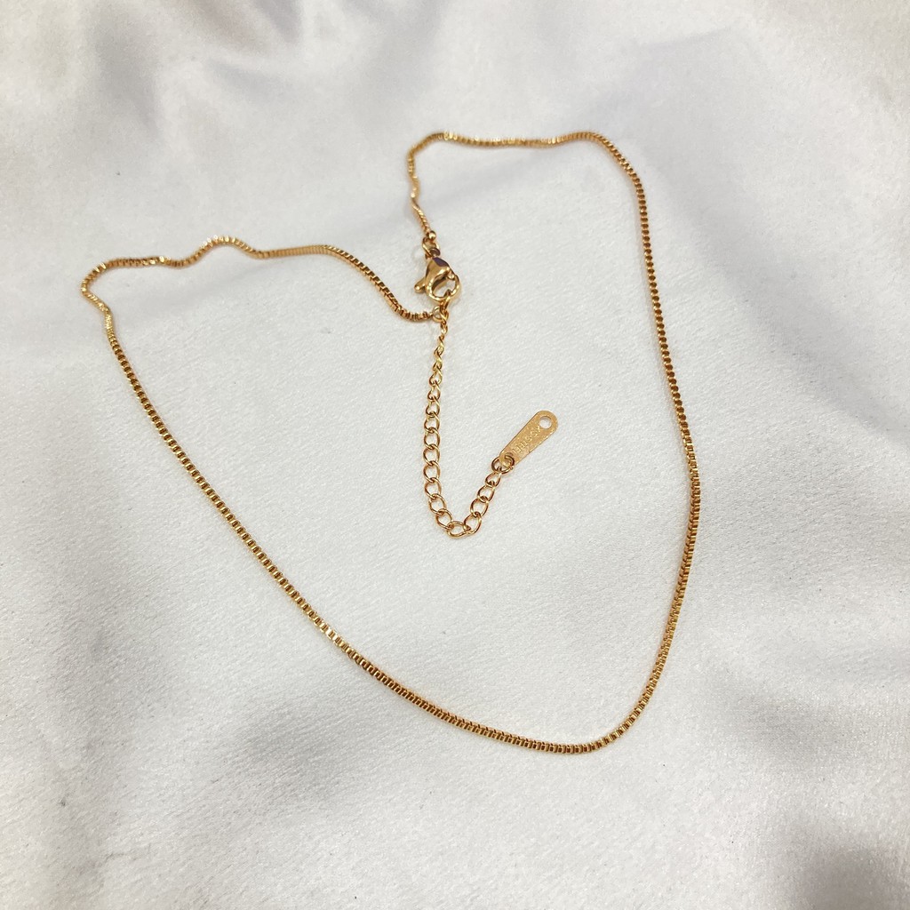 Kalung Titanium Motif Itali Polos Anti Karat Anti Alergi Dewasa 45cm