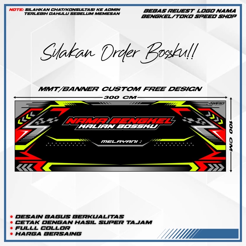 Desain Spanduk Bengkel Racing - Homecare24