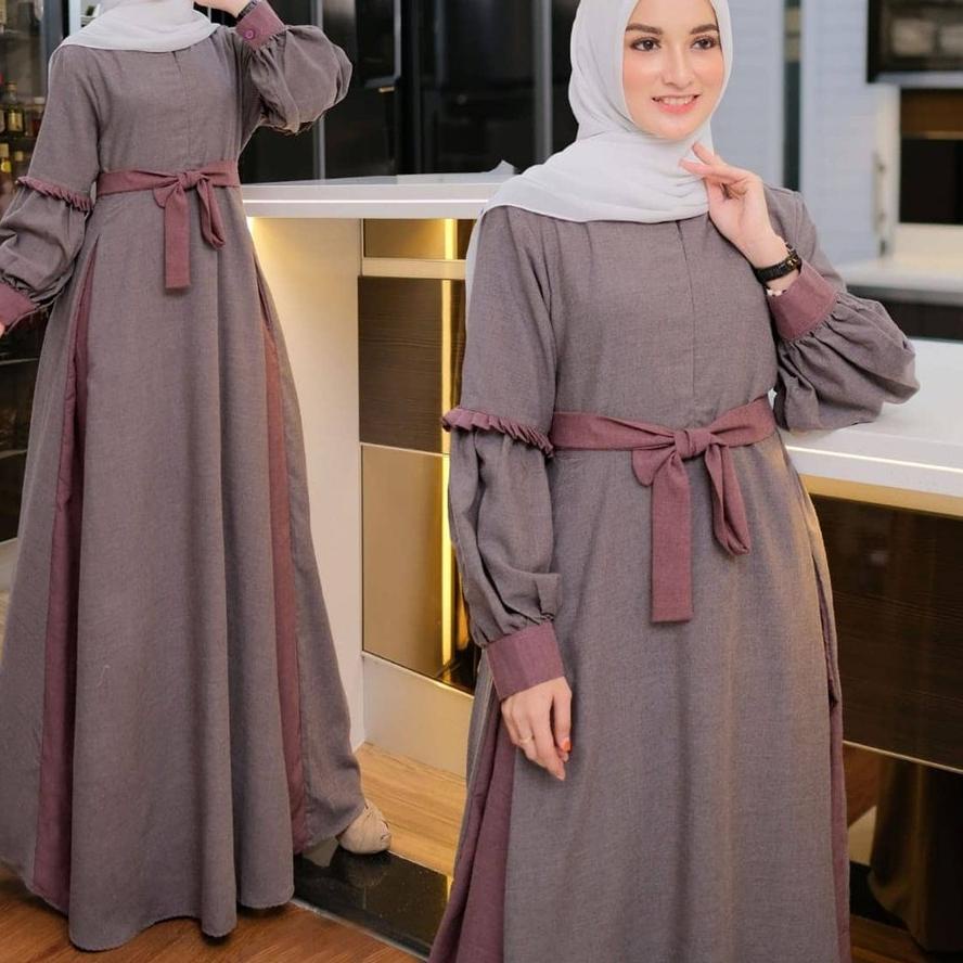 Baju Gamis Syari Muslim Murah Wanita Remaja Terbaru Shinta Maxy Dress Katun Supernova Terbaru