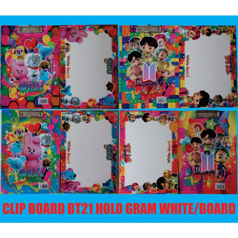 

CLIP BOARD GAMBAR BT21 HOLOGRAM / PAPAN UJIAN / PAPAN JALAN