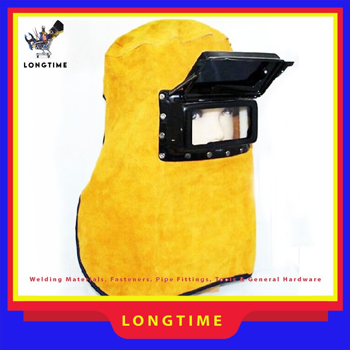 Welding Hood Leather Welding Protective Topeng Las Kulit Cap Hood