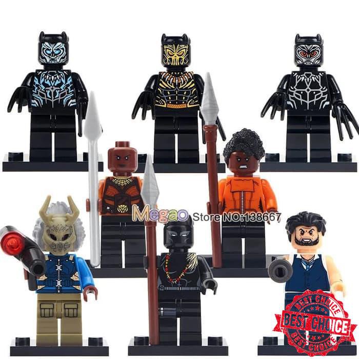 Terbaru Minifigure Black panther Shuri Okoye Killmonger Ulysses klaw 0184