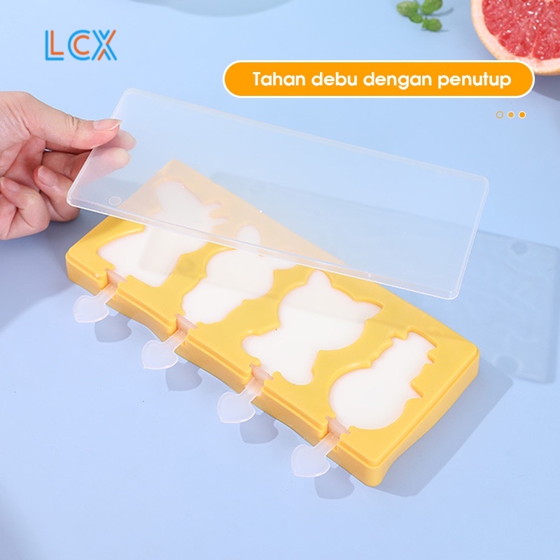 LCX Cetakan Ice Cream Silikon / Ice Cream Mold Es Loli DIY Lucu Unik Bunga Tray Cetakan Es Batu Ice VS-99