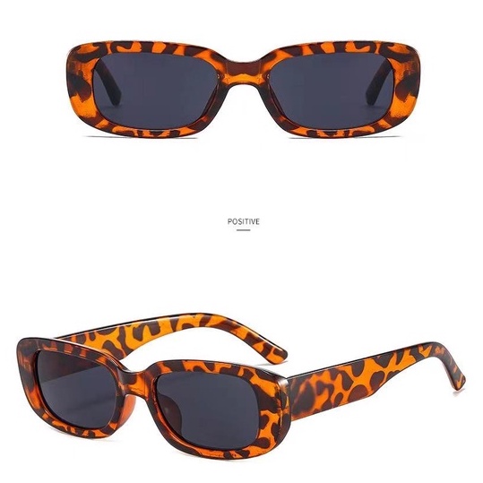 (Rowling) Kacamata Hitam  Abu Bingkai Hitam Anti-UV Wanita Pria  Import Kacamata Fashion-Ka-83 C5 Leopard