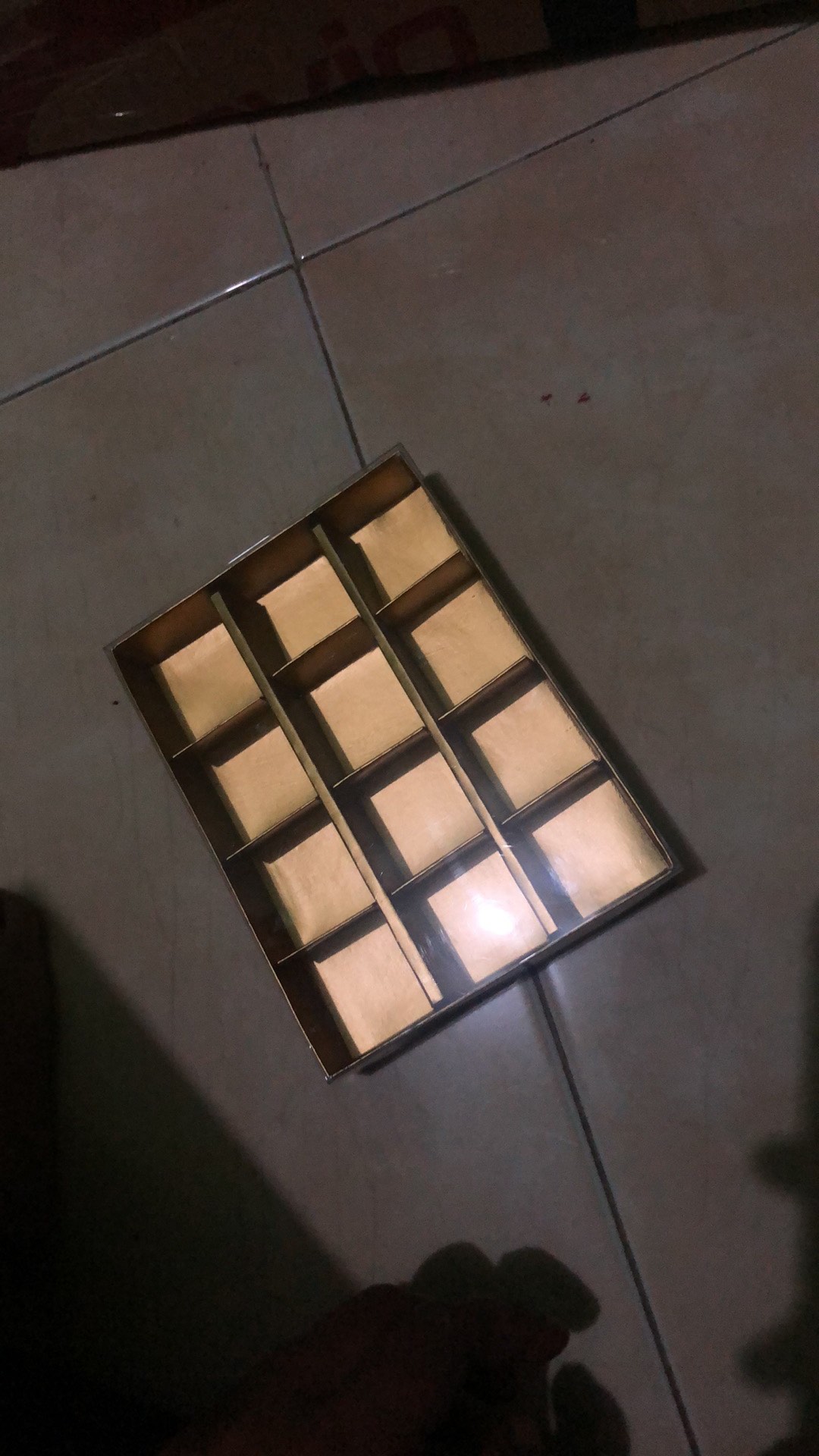 Box Coklat - Box Nastar Sekat 15 (3x5) Warna Emas