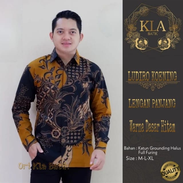 LUDIRO KOENING KEMEJA BATIK PRIA SOLO LENGAN PANJANG LAPIS FURING ATASAN PREMIUM MODERN KLA