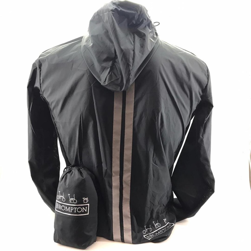 Jacket Sepeda Lipat Penutup Kepala - Jaket Windbreaker ( Black )