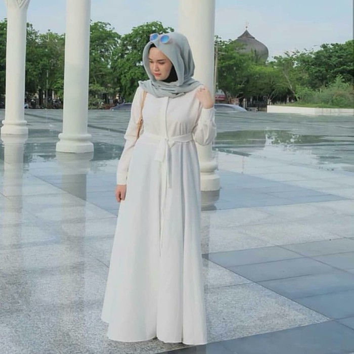 GAMIS SYAKIRA SHAKIRA BALOTELI KANCING PLAT POLOS KOMBINASI DRESS SYARI GAMIS MODERN REMAJA SHABBY I