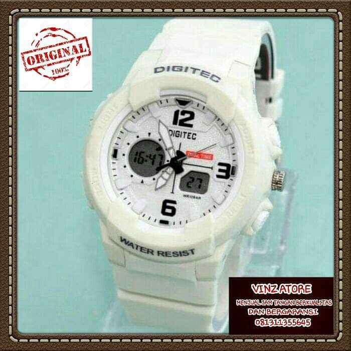 JAM TANGAN WANITA CEWEK DIGITEC DG2111T PUTIH DOUBLE TIME ORIGINAL