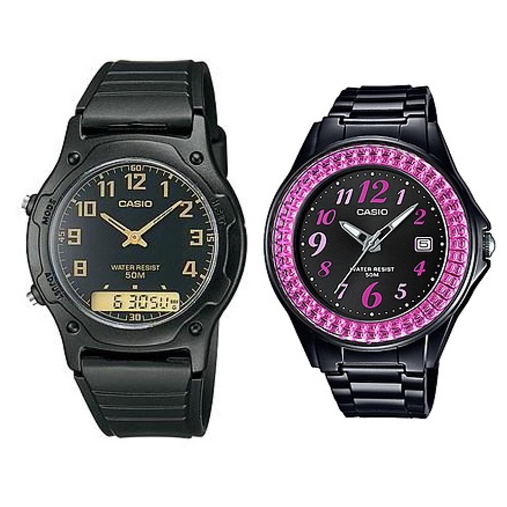 Jam Tangan Casio Original Couple Pria Wanita AW 49H 1B LX 500H 1B Harga Sepasang