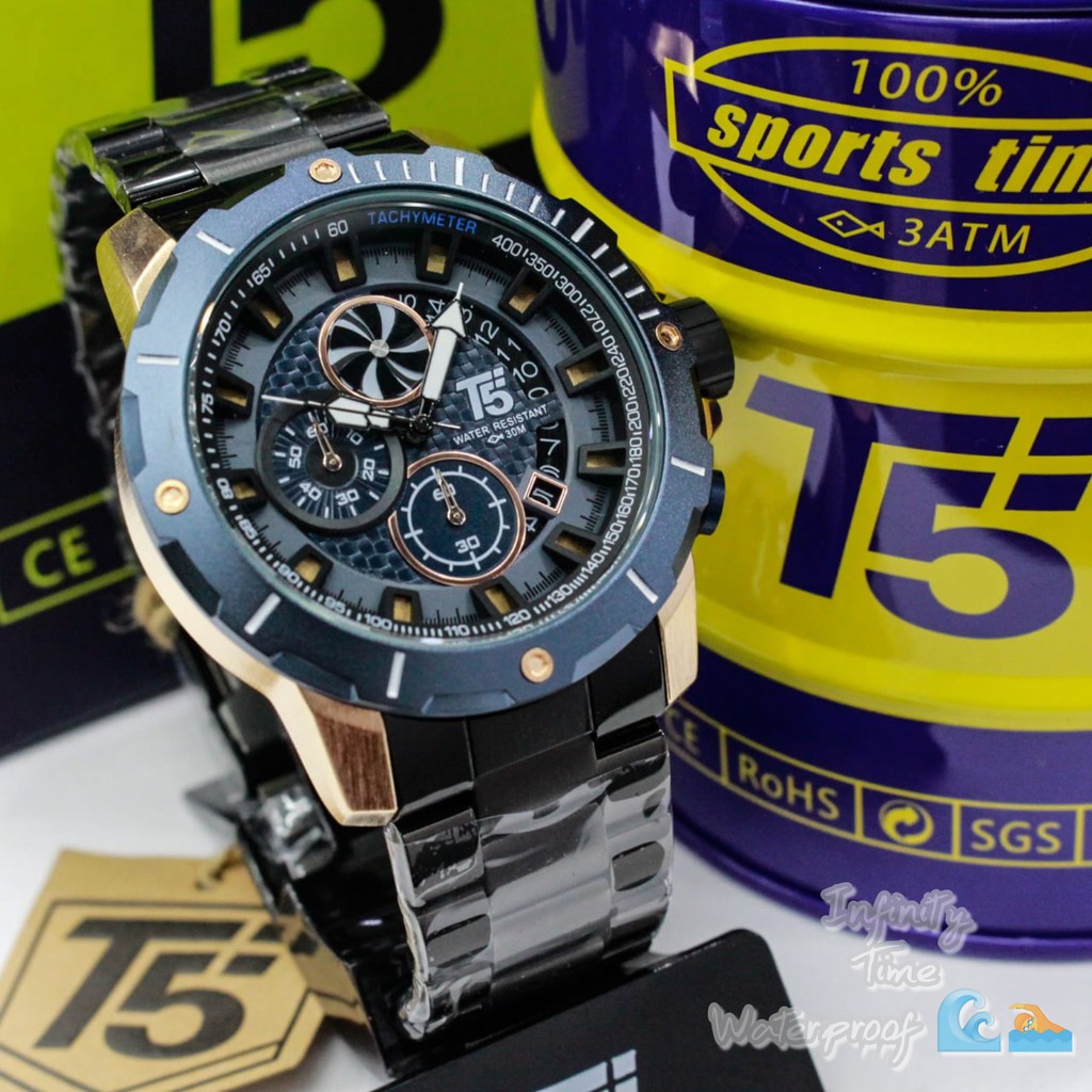 Jam Tangan Cowok T5 H3787G 3787 Chrono dan Tanggal Aktif Kualitas Original Waterproof