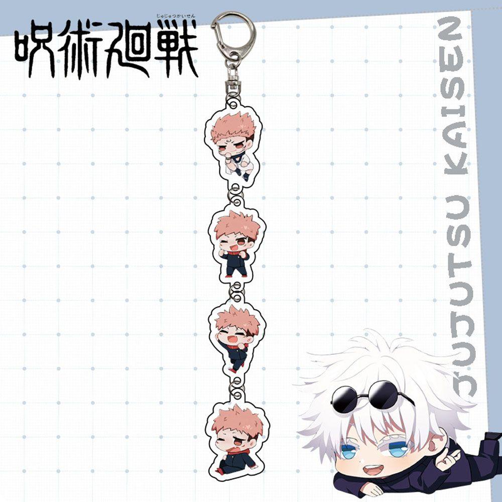 LANFY Gifts Jujutsu Kaisen Keychain Acrylic Key Ring Animation Peripheral Pendant Jujutsu Kaisen Cartoon Gojo Satoru Japanese Anime Hot Blood Anime Figurine Model