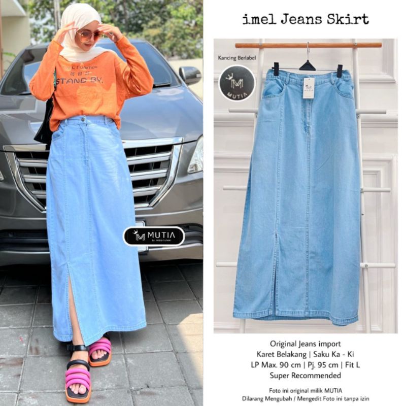 IMEL JEANS SKIRT BY MUTIA / ROK JEANS WANITA MUSLIMAH / Rok wanita premium