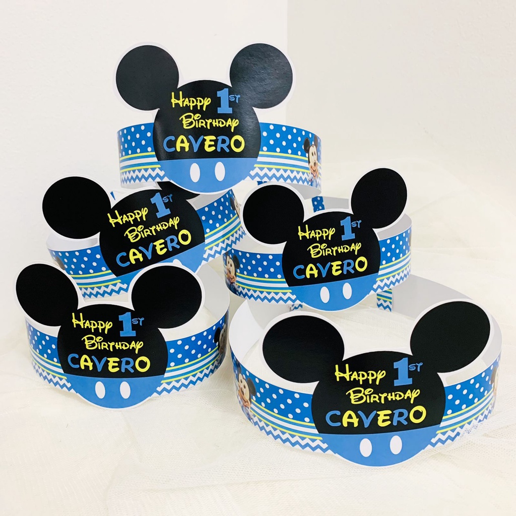 Mickey Mouse Topi Ulang Tahun Anak / Hiasan Kepala Birthday Party