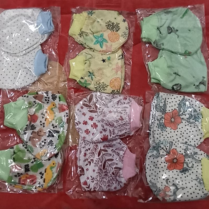 6PCS SARUNG TANGAN+KAKI BAYI BARU LAHIR