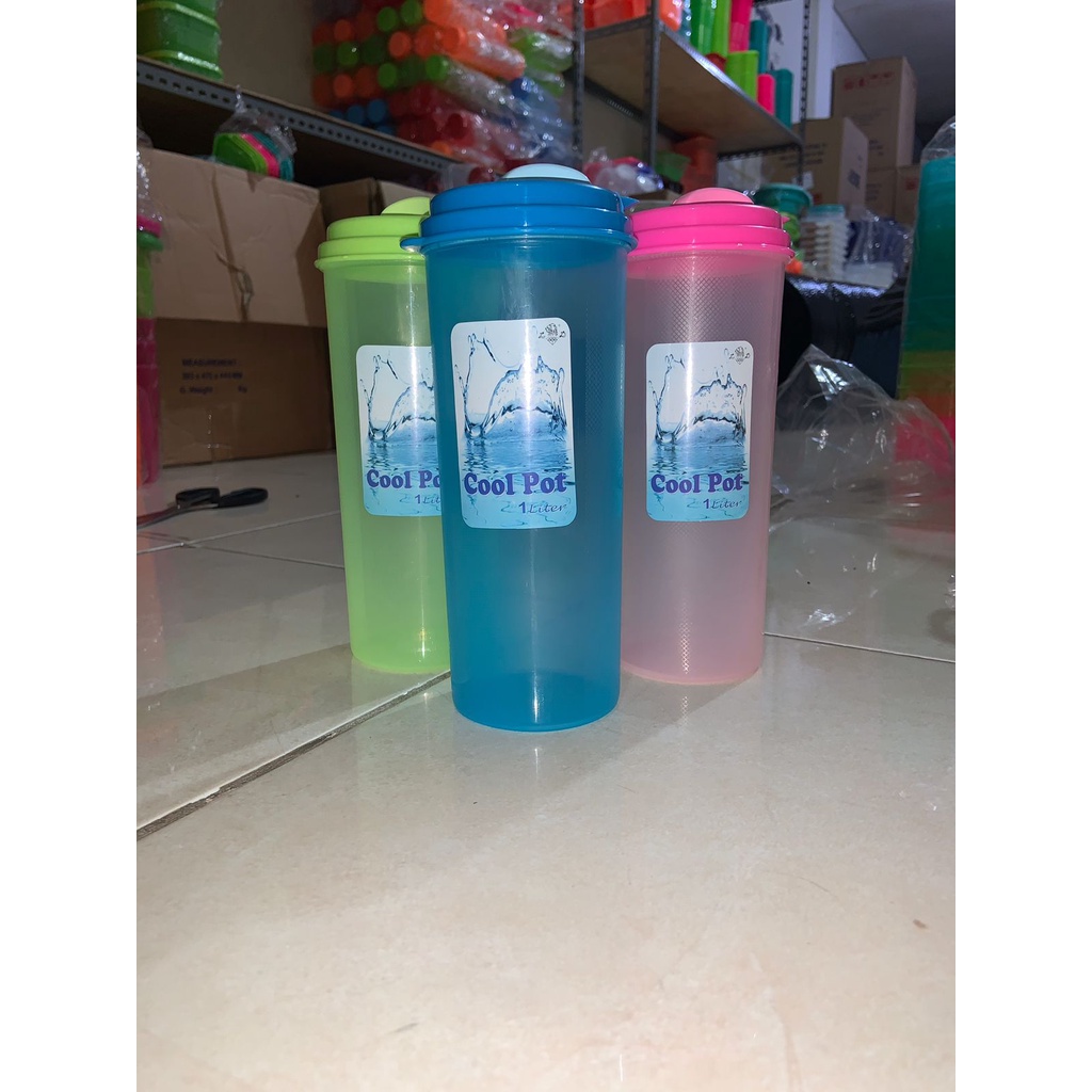 Botol Minum Plastik Pitcher New Cool Pot Warna Botol Kulkas Tempat Wadah Botol Air Serbaguna 1liter