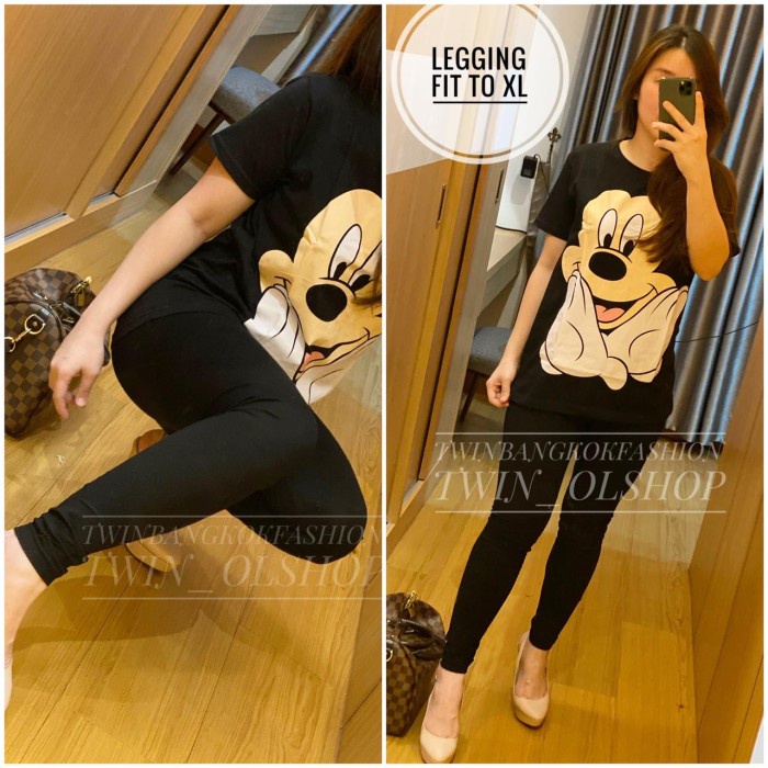 LEGGING HITAM / LEGGING WANITA / LEGGING SPORT/ LEGGING FIT XL TEBAL - Hitam