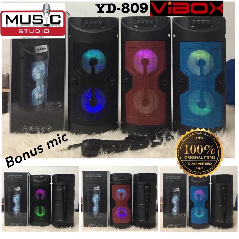 PROMO SPEAKER BLUETOOTH VIBOX YD809 BONUS MIC KARAOKE PRAKTIS SIMPAN DI BODY